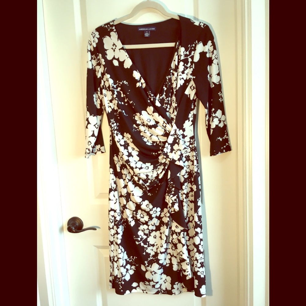 ❤️ American Living Dress Back White Floral New 10